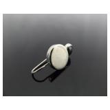 .925 Sterling Silver Hematite Cabochon Hook Earrings .925 Sterling Silver Hematite Cabochon Hook Earrings
