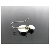 .925 Sterling Silver Hematite Cabochon Hook Earrings .925 Sterling Silver Hematite Cabochon Hook Earrings