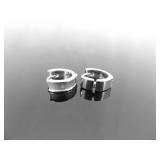 .925 Sterling Silver Dual Personality Diamond Hinged Post Earrings .925 Sterling Silver Dual Personality Diamond Hinged Post Earrings