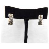 .925 Sterling Silver Diamond Accented Vermeil Hinged Post Earrings .925 Sterling Silver Diamond Accented Vermeil Hinged Post Earrings