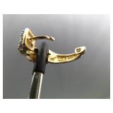 .925 Sterling Silver Diamond Accented Vermeil Hinged Post Earrings .925 Sterling Silver Diamond Accented Vermeil Hinged Post Earrings