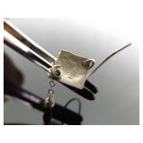 .925 Sterling Silver Diamond Accented Designed Hematite Dangle Hook Earrings .925 Sterling Silver Diamond Accented Designed Hematite Dangle Hook Earrings