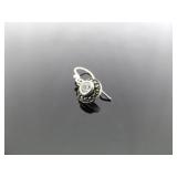 .925 Sterling Silver Art Nouveau Solitaire Dangle Hook Earrings .925 Sterling Silver Art Nouveau Solitaire Dangle Hook Earrings