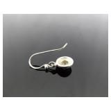 .925 Sterling Silver Art Nouveau Solitaire Dangle Hook Earrings .925 Sterling Silver Art Nouveau Solitaire Dangle Hook Earrings