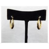 .925 Sterling Silver Vermeil Hoop Hinged Latch Earrings .925 Sterling Silver Vermeil Hoop Hinged Latch Earrings