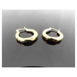 .925 Sterling Silver Vermeil Hoop Hinged Latch Earrings .925 Sterling Silver Vermeil Hoop Hinged Latch Earrings