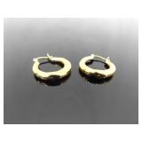 .925 Sterling Silver Vermeil Hoop Hinged Latch Earrings .925 Sterling Silver Vermeil Hoop Hinged Latch Earrings