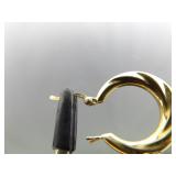 .925 Sterling Silver Vermeil Hoop Hinged Latch Earrings .925 Sterling Silver Vermeil Hoop Hinged Latch Earrings