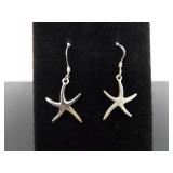 .925 Sterling Silver Starfish Dangle Hook Earrings .925 Sterling Silver Starfish Dangle Hook Earrings