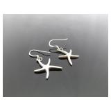 .925 Sterling Silver Starfish Dangle Hook Earrings .925 Sterling Silver Starfish Dangle Hook Earrings