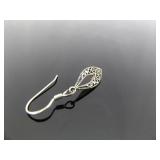 .925 Sterling Silver Art Nouveau Dangle Hook Earrings .925 Sterling Silver Art Nouveau Dangle Hook Earrings