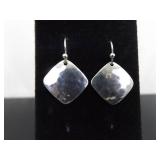 .925 Sterling Silver Hand Hammered Designed Dangle Hook Earrings .925 Sterling Silver Hand Hammered Designed Dangle Hook Earrings