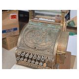 Vintage National Gilded Bronze Case Register with Relief Carving 1930 (includes key) Vintage National Gilded Bronze Case Register with Relief Carving 1930 (includes key)