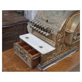 Vintage National Gilded Bronze Case Register with Relief Carving 1930 (includes key) Vintage National Gilded Bronze Case Register with Relief Carving 1930 (includes key)