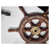 18' Solid Wood Nautical Ship Steering Wheel 18' Solid Wood Nautical Ship Steering Wheel