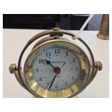 Vintage Chronometer Quartz Nautical Clock on a Brass Stand Vintage Chronometer Quartz Nautical Clock on a Brass Stand