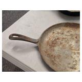 Lot of (3) Cast Iron Cookware - 6-1/2' Pan, 8' Pan and 11' Skillet Lot of (3) Cast Iron Cookware - 6-1/2' Pan, 8' Pan and 11' Skillet