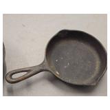 Lot of (3) Cast Iron Cookware - 6-1/2' Pan, 8' Pan and 11' Skillet Lot of (3) Cast Iron Cookware - 6-1/2' Pan, 8' Pan and 11' Skillet