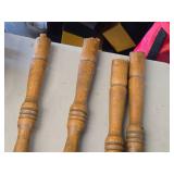 Lot of (4) Vintage Glass Ball and Claw Foot Table Legs Lot of (4) Vintage Glass Ball and Claw Foot Table Legs