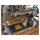 Mendota Model C Sewing Machine with Wood Flip-Top Cabinet 51' x 20' x 37' Mendota Model C Sewing Machine with Wood Flip-Top Cabinet 51' x 20' x 37'