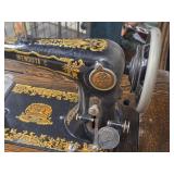 Mendota Model C Sewing Machine with Wood Flip-Top Cabinet 51' x 20' x 37' Mendota Model C Sewing Machine with Wood Flip-Top Cabinet 51' x 20' x 37'