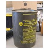 17.5-Gallon Steel Civil Defense Survival Supplies Barrel 22' x 16' 17.5-Gallon Steel Civil Defense Survival Supplies Barrel 22' x 16'