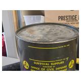 17.5-Gallon Steel Civil Defense Survival Supplies Barrel 22' x 16' 17.5-Gallon Steel Civil Defense Survival Supplies Barrel 22' x 16'