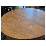 Vintage Clawfoot Wood Dining Table with (4) Wicker Seat Side Chairs Vintage Clawfoot Wood Dining Table with (4) Wicker Seat Side Chairs