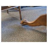 Vintage Clawfoot Wood Dining Table with (4) Wicker Seat Side Chairs Vintage Clawfoot Wood Dining Table with (4) Wicker Seat Side Chairs