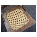 Vintage Clawfoot Wood Dining Table with (4) Wicker Seat Side Chairs Vintage Clawfoot Wood Dining Table with (4) Wicker Seat Side Chairs