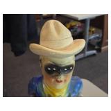 Vintage 1940's-1950's Lone Ranger theme Carnival Chalkware Statue Vintage 1940's-1950's Lone Ranger theme Carnival Chalkware Statue