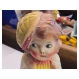 Vintage 1930's-1940's Flapper Girl theme Carnival Chalkware Statue Vintage 1930's-1940's Flapper Girl theme Carnival Chalkware Statue