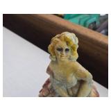 Vintage 1930's-1950's Southern Belle Lady with a Dog theme Carnival Chalkware Figurine Vintage 1930's-1950's Southern Belle Lady with a Dog theme Carnival Chalkware Figurine