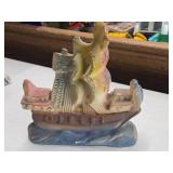Vintage 1930's-1940's Ship on the Open Seas theme Carnival Chalkware Statue Vintage 1930's-1940's Ship on the Open Seas theme Carnival Chalkware Statue