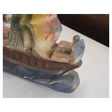 Vintage 1930's-1940's Ship on the Open Seas theme Carnival Chalkware Statue Vintage 1930's-1940's Ship on the Open Seas theme Carnival Chalkware Statue