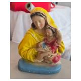 Vintage 1940's Virgin Mary Holding Baby Jesus theme Carnival Chalkware Figurine Vintage 1940's Virgin Mary Holding Baby Jesus theme Carnival Chalkware Figurine