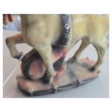 Vintage 1930's Trojan Fancy Horse theme Carnival Chalkware Statue Vintage 1930's Trojan Fancy Horse theme Carnival Chalkware Statue