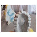 Vintage 1930's American Indian Wearing Feathered Headress theme Carnival Chalkware Bust Vintage 1930's American Indian Wearing Feathered Headress theme Carnival Chalkware Bust