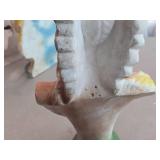 Vintage 1930's American Indian Wearing Feathered Headress theme Carnival Chalkware Bust Vintage 1930's American Indian Wearing Feathered Headress theme Carnival Chalkware Bust