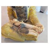 Vintage Native American Indian Chief Holding Peace Pipe theme Carnival Chalkware Figurine Vintage Native American Indian Chief Holding Peace Pipe theme Carnival Chalkware Figurine