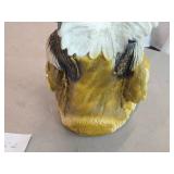 Vintage Native American Indian Chief Holding Peace Pipe theme Carnival Chalkware Figurine Vintage Native American Indian Chief Holding Peace Pipe theme Carnival Chalkware Figurine