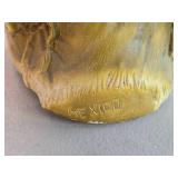 Vintage Native American Indian Chief Holding Peace Pipe theme Carnival Chalkware Figurine Vintage Native American Indian Chief Holding Peace Pipe theme Carnival Chalkware Figurine