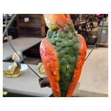 Vintage Parrot on a Branch theme Carnival Chalkware Figurine on a Bronze Colored Stand Vintage Parrot on a Branch theme Carnival Chalkware Figurine on a Bronze Colored Stand