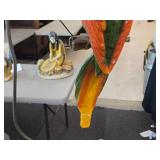 Vintage Parrot on a Branch theme Carnival Chalkware Figurine on a Bronze Colored Stand Vintage Parrot on a Branch theme Carnival Chalkware Figurine on a Bronze Colored Stand