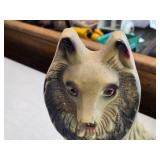 Vintage Collie Dog theme Carnival Chalkware Statue by Illinois Plastic Products Co (1950's) Vintage Collie Dog theme Carnival Chalkware Statue by Illinois Plastic Products Co (1950's)
