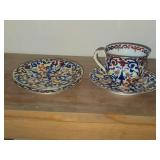 Vintage Porcelain Set of (1) Tea Cup and (3) Saucers by Royal Vienna RB Austria