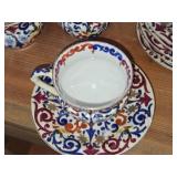 Vintage Porcelain Set of (5) Tea Cups and (6) Saucers by Royal Vienna RB Austria