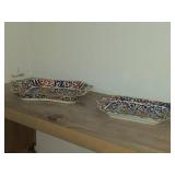 Vintage Porcelain 11-1/2' x 8' Plate and 9' x 6' Tray by Royal Vienna RB Austria