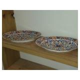 Lot of (2) Vintage Porcelain Oval Plates by Royal Vienna RB Austria 16' x 10 1/2'