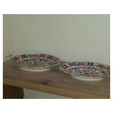 Lot of (2) Vintage Porcelain Oval Plates 13' x 8-1/2' and 11-1/2' x 7-1/2'